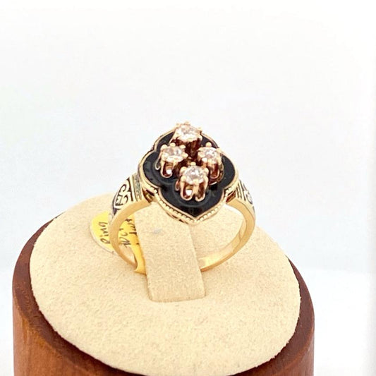 Unveiling a Vintage Treasure: Antique Diamond &amp; Black Enamel Ring (On Consignment)