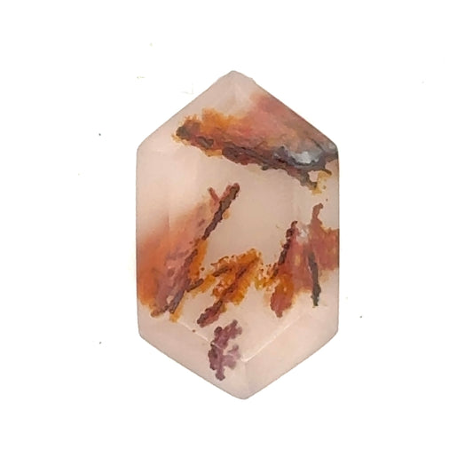 Picture Agate - Hexagonal Cabochon with Fiery Details