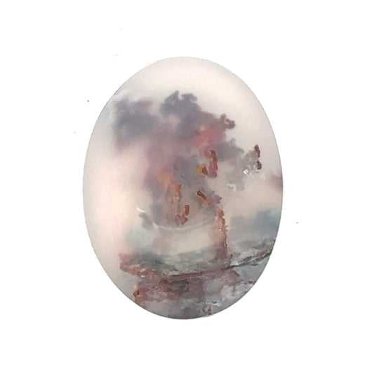 Picture agate - Oval Cabochon from Java Island