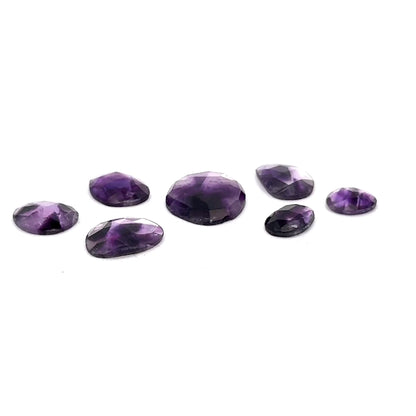 Suite of Rose Cut Amethysts Displaying Natural Color Zoning